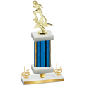 Premium Single Blue Glacier First Place Football Trophy