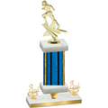 Premium Single Blue Glacier Third Place Football Trophy