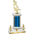 Premium Single Blue Glacier Victory Football Trophy