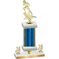 Premium Single Blue Glacier Year Football Trophy