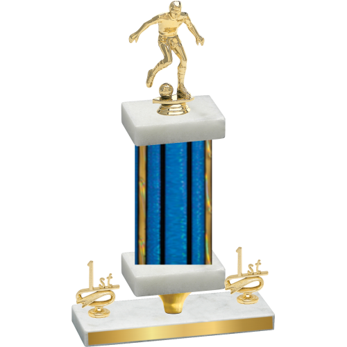 Premium Single Blue Glacier First Place Soccer Trophy