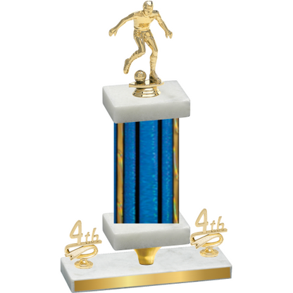 Premium Single Blue Glacier Fourth Place Soccer Trophy