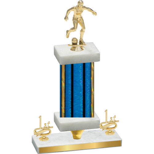 Premium Single Blue Glacier First Place Soccer Trophy
