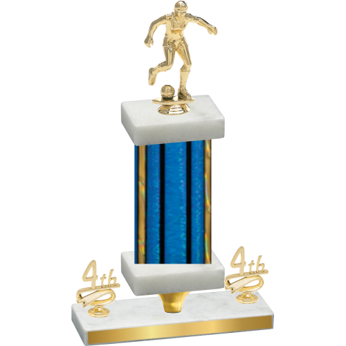 Premium Single Blue Glacier Fourth Place Soccer Trophy