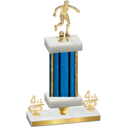 Premium Single Blue Glacier Fourth Place Soccer Trophy