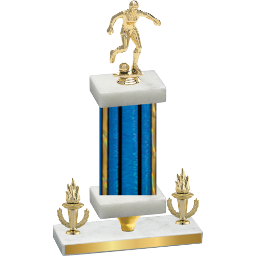 Premium Single Blue Glacier Victory Soccer Trophy