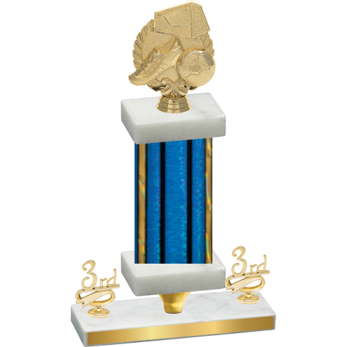 Premium Single Blue Glacier Third Place Soccer Trophy