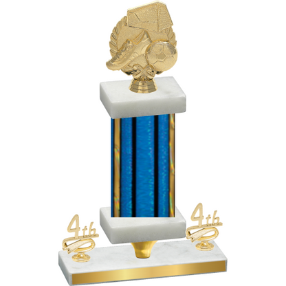 Premium Single Blue Glacier Fourth Place Soccer Trophy