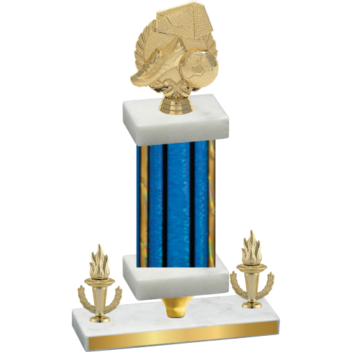 Premium Single Blue Glacier Victory Soccer Trophy
