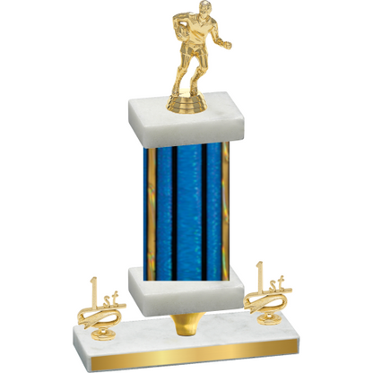 Premium Single Blue Glacier First Place Rugby Trophy