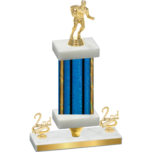 Premium Single Blue Glacier Second Place Rugby Trophy