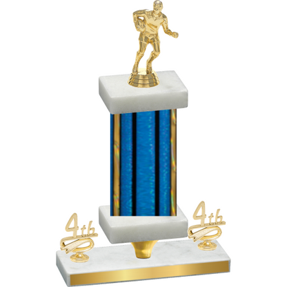 Premium Single Blue Glacier Fourth Place Rugby Trophy
