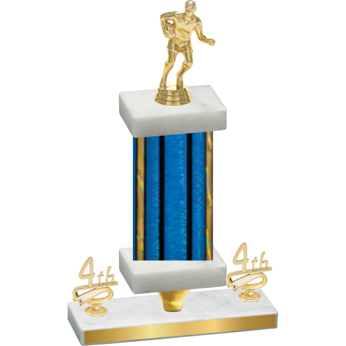 Premium Single Blue Glacier Fourth Place Rugby Trophy