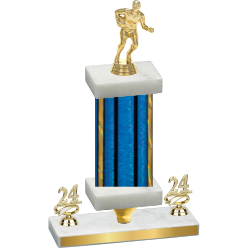 Premium Single Blue Glacier Year Rugby Trophy