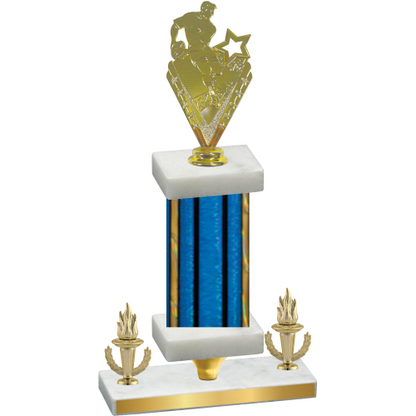 Premium Single Blue Glacier Victory Rugby Trophy