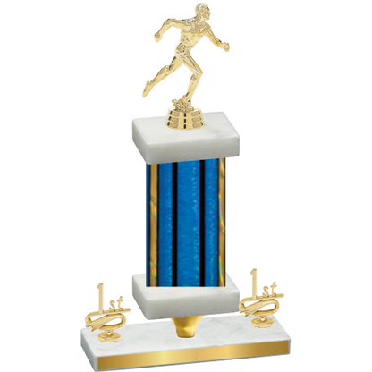 Premium Single Blue Glacier First Place Running Trophy