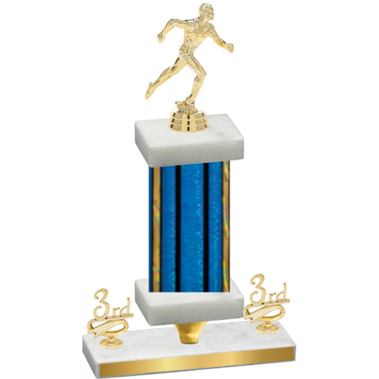 Premium Single Blue Glacier Third Place Running Trophy