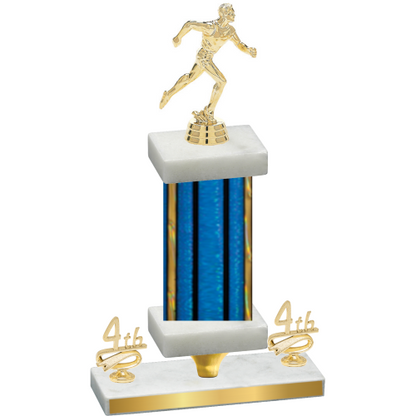 Premium Single Blue Glacier Fourth Place Running Trophy