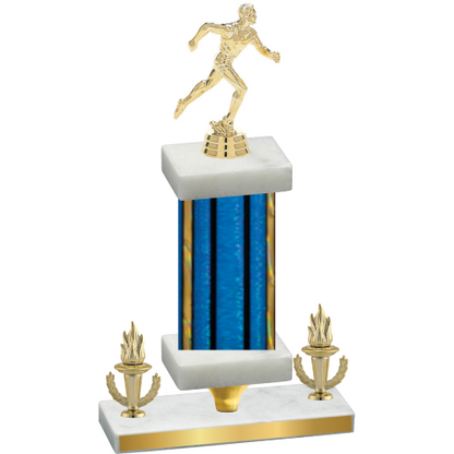 Premium Single Blue Glacier Victory Running Trophy