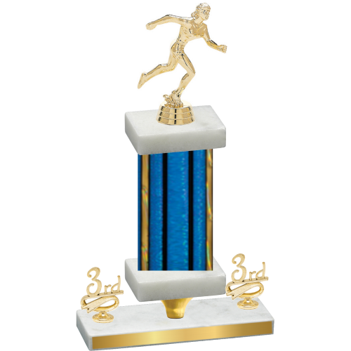 Premium Single Blue Glacier Third Place Running Trophy