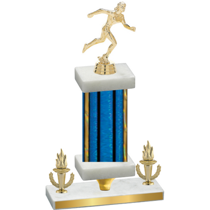 Premium Single Blue Glacier Victory Running Trophy