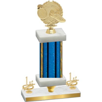 Premium Single Blue Glacier First Place Running Trophy