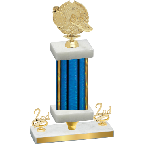 Premium Single Blue Glacier Second Place Running Trophy