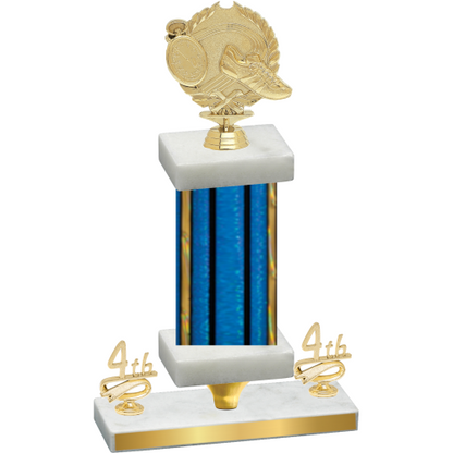 Premium Single Blue Glacier Fourth Place Running Trophy