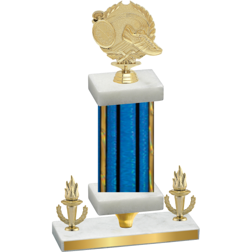 Premium Single Blue Glacier Victory Running Trophy