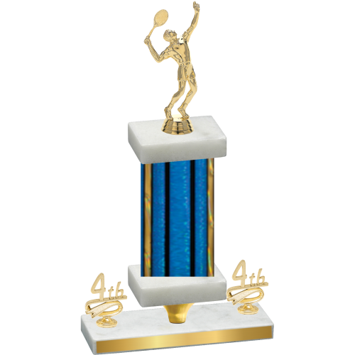 Premium Single Blue Glacier Fourth Place Tennis Trophy