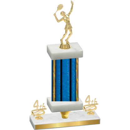 Premium Single Blue Glacier Fourth Place Tennis Trophy
