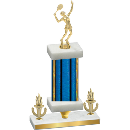 Premium Single Blue Glacier Victory Tennis Trophy