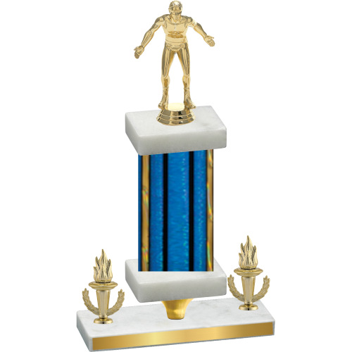 Premium Single Blue Glacier Victory Wrestling Trophy
