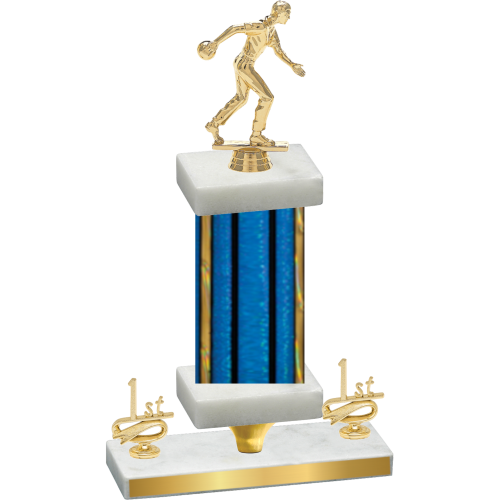 Premium Single Blue Glacier First Place Bowling Trophy