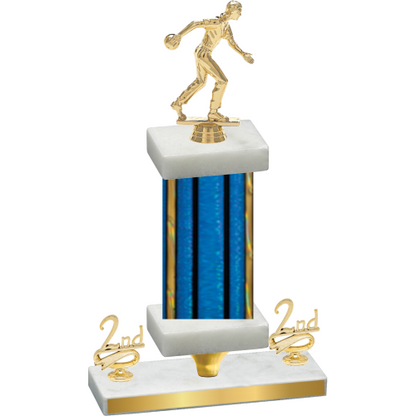Premium Single Blue Glacier Second Place Bowling Trophy