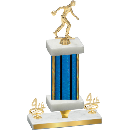 Premium Single Blue Glacier Fourth Place Bowling Trophy
