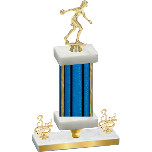 Premium Single Blue Glacier Third Place Bowling Trophy