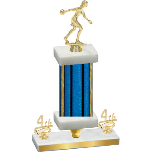Premium Single Blue Glacier Fourth Place Bowling Trophy
