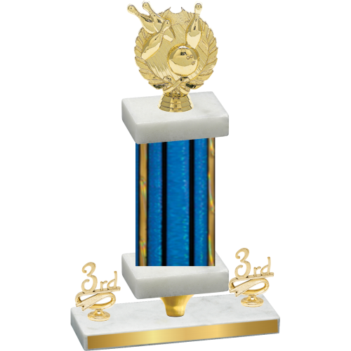 Premium Single Blue Glacier Third Place Bowling Trophy