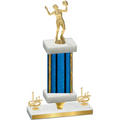 Premium Single Blue Glacier First Place Volleyball Trophy