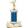 Premium Single Blue Glacier Second Place Volleyball Trophy
