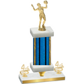 Premium Single Blue Glacier Fourth Place Volleyball Trophy