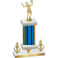 Premium Single Blue Glacier Victory Volleyball Trophy