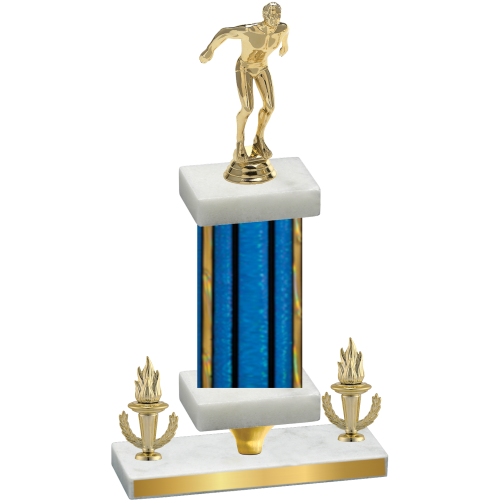 Premium Single Blue Glacier Victory Swimming Trophy