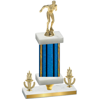 Premium Single Blue Glacier Victory Swimming Trophy
