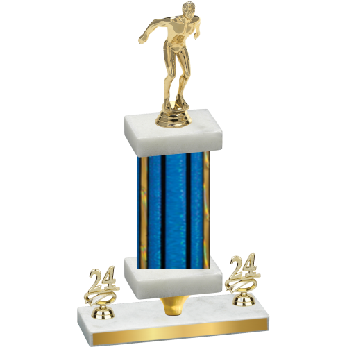 Premium Single Blue Glacier Year Swimming Trophy