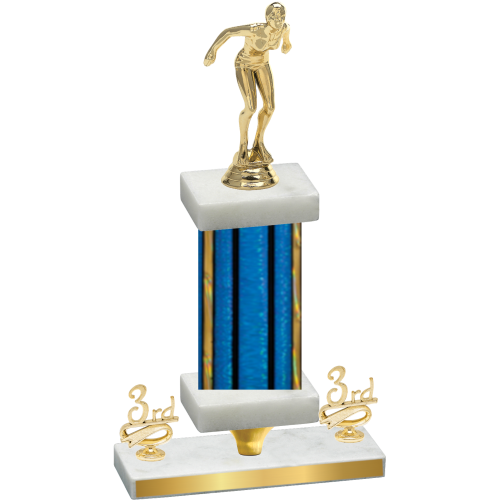 Premium Single Blue Glacier Third Place Tennis Trophy