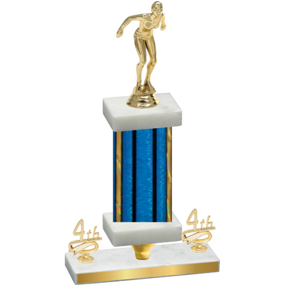 Premium Single Blue Glacier Fourth Place Tennis Trophy