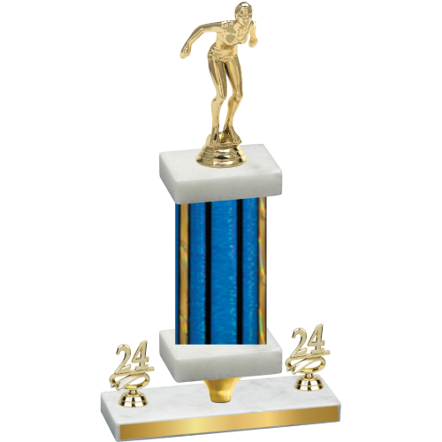 Premium Single Blue Glacier Year Tennis Trophy