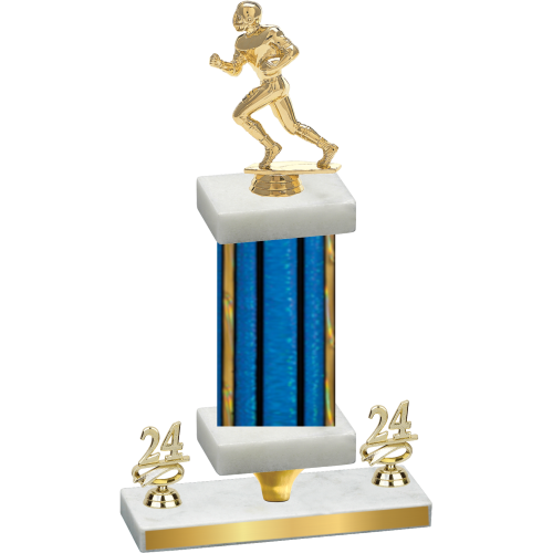Premium Single Blue Glacier Year Football Trophy